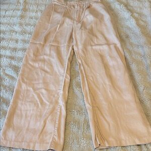 Abercrombie & Fitch Light Tan/ Pink Wide Leg Pants